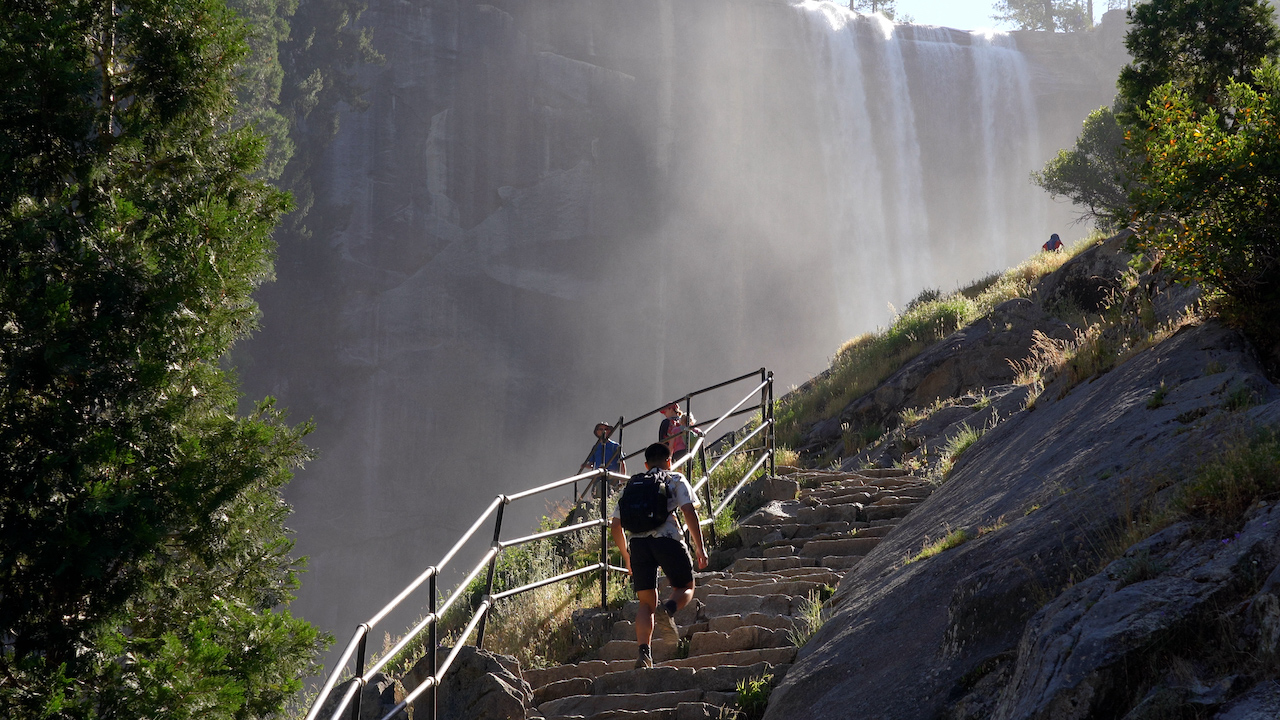 View of Vernal Fall from Mist Trail