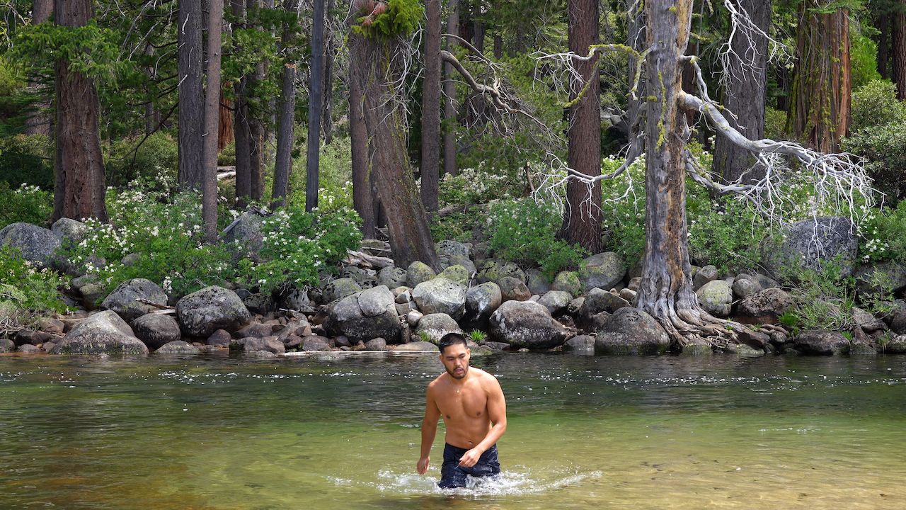 Swimming in the Merced River near Nevada Fall